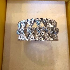 Ladies white gold and Diamond band ring